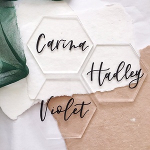 Tarjetas de Lugar de Acrílico Transparente - Perfectas para Bodas, Fiestas de Cumpleaños, Números de Mesa, Nombres de Invitados, Señales de Comida y Eventos Especiales - Product Image 1