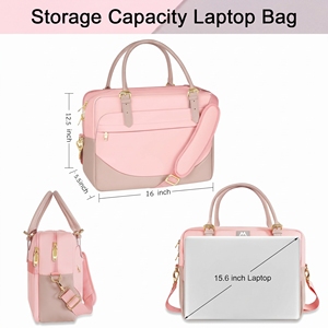 Maletín Convertible para ordenador portátil para <span class=keywords><strong>mujer</strong></span>, elegante, con correa para el hombro, grande, de lujo, maletín para ordenador portátil - Product Image 2