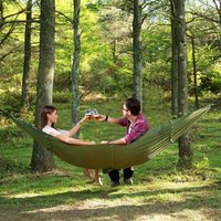 Hamac de camping Woqi avec moustiquaire et bâche de protection contre la pluie, résistant, imperméable, léger, en nylon, portable