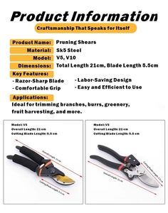 Vetex nhiệm vụ SK5 cắt tỉa kéo vườn công cụ thiết lập | chuyên nghiệp bỏ qua tay pruners với titan-tráng lưỡi - Product Image 5