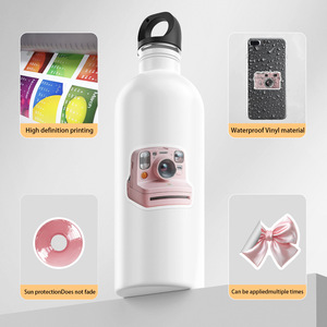 Set de 50 Pegatinas Decorativas de Graffiti Rosa con Diseño de Dibujos Animados, Estilo Coquette y Soft Girl, de PVC Impermeable, para Manualidades - Product Image 5