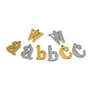 Mysterious sterling silver metal English <b>letter</b> pendant keychain for hats and bags - Product Image 5