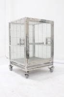 Grande cage à oiseaux de luxe en acier inoxydable, style carré, avec mangeoire à tige de broyage, respirante, pour l'élevage de perroquets, solide, en boîte, à ouverture par le haut