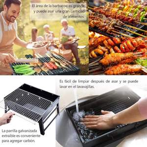 Dispositivo de Seguridad Contra la Falta de Oxígeno, Parrilla de Carbón Plegable de Acero al Carbono, Ligera, Duradera y Portátil, con Control de Perillas, para 3-5 Personas - Product Image 6