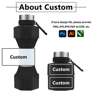 Barbell Design vente en gros pliant Silicone sport boisson bouteille d'eau Logo personnalisé conçu Grm Botella De Agua bouteille pliable - Product Image 3