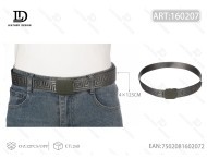 Cintura Intrecciata da Uomo 4,0 Cm X 125 Cm con Fibbia in Plastica Grigia per Uso Casual - Product Image 1