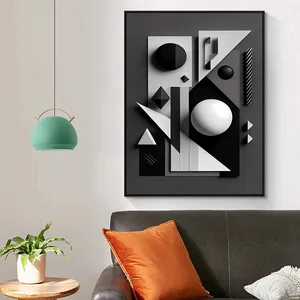 Nordic Living Room Home Decor 3D Effect Minimalist Geometric Abstract Lines Art HD Print Poster Mural Wall Art Hanging Painting