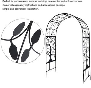 Vente en gros Porte en acier Toile de fond murale Fer forgé Corne Porte <span class=keywords><strong>Ballon</strong></span> Pilier Design Fleur Arbre Levier Clip Making Machine Arch - Product Image 3