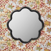 Cermin Dinding Bunga Begonia Vintage Modern Dekoratif dengan Bingkai Merah untuk Ruang Tamu, Kamar Tidur, Pintu Masuk, Grosir