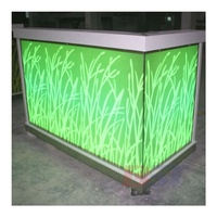 Idées de comptoir de bar d'accueil pour la maison, sur mesure, magnifiques, motif floral, surface solide, design lumineux LED, meubles de bar pour la maison