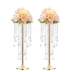 ขาตั้งดอกไม้สำหรับงานแต่งงาน LANJO หรูหรา คุณภาพสูง ทำจากลวดโลหะ พร้อมแก้วแขวน สำหรับงานฉลองครบรอบ - Product Image 3