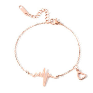 Atacado novo Dainty titânio aço ocidental feminino ouro <span class=keywords><strong>Hotwife</strong></span> tornozeleiras eletrocardiograma tornozeleira - Product Image 2