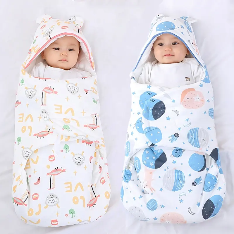 Inverno neonato avvolgere coperte cotone all'aperto cartone animato sacchi a pelo per bambini sacco a pelo spesso per bambino