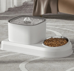 High Quality Automatic <strong>Pet</strong> Water Fountain with Stainless Steel Food <strong>Bowl</strong> Eco-friendly <strong>Durable</strong> <strong>Pet</strong> Feeder - Product Image 1