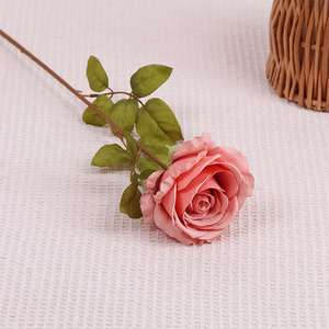 Rosa Artificial de Seda, Tallo Único, Estilo Europeo Vintage, Decoración Floral para Pasillos de Salones de Boda, Decoración del Hogar, Suave - Product Image 2
