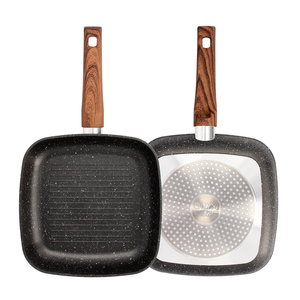 Padella antiaderente in alluminio forgiato con finitura effetto pietra, 24 x 24 x 4,5 cm. Impugnatura gommata. - Product Image 3