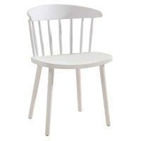 Chaise de salle à manger moderne H-358P en plastique rouge de style farmhouse pour la maison, le bar ou le restaurant, avec pieds en plastique