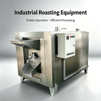 Rôtissoire à tambour motorisée multifonctionnelle en acier inoxydable KMEC pour arachides, soja, maïs et noix, usage professionnel en boulangerie, capacité 100 kg/h