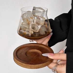 Westgreen retrò caffetteria trasparente tazza di vetro con cuscino in legno <span class=keywords><strong>Latte</strong></span> Tumbling infrew <span class=keywords><strong>freddo</strong></span> ghiaccio tazza di caffè americano - Product Image 1