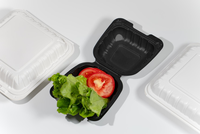 Boîtes alimentaires carrées à emporter et compatibles micro-ondes, réutilisables et en matériaux recyclés, emballages alimentaires écologiques et durables pour la restauration