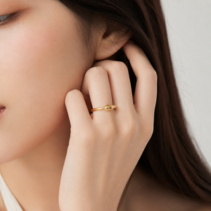 Teardrop <b>Ring</b> Stainless Steel Smooth Curved Band Gold or <b>Silver</b> Color 0.7 cm Width Minimalist Jewelry - Product Image 5
