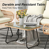 Ensemble de 3 chaises de bistrot en rotin pour extérieur, mobilier moderne en osier pour villa, balcon, jardin, bord de piscine
