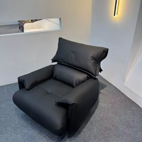 Fauteuil simple ultra-simple de style italien en cuir haut de gamme pour salon, maison, balcon, fauteuil pivotant de luxe léger