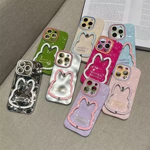 Hot bán dễ thương kẹo màu vô hình thỏ chủ trường hợp điện thoại Electroplated Thiên Thạch mô hình trường hợp điện thoại - Product Image 4