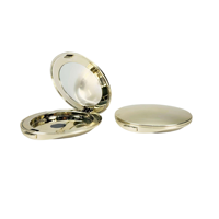 Étui vide portable en plastique ABS doré de 59 mm pour poudre libre, fard à joues, illuminateur, contouring – Boîtier cosmétique DIY