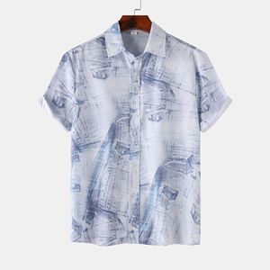 Liquidation Ventes Chemises hawaïennes florales élégantes Chemises décontractées à manches courtes coupe ample, <span class=keywords><strong>chemise</strong></span> de plage respirante pour hommes - Product Image 4