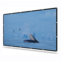 Écran de projection portable de 120 pouces, intérieur/extérieur, 4K, lavable, sans plis, projection avant et arrière, pour cinéma maison, bureau