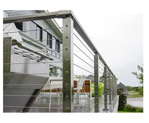 TAKA最受欢迎的不锈钢楼梯/阳台/甲板电缆栏杆立柱扶手不锈钢电缆栏杆系统