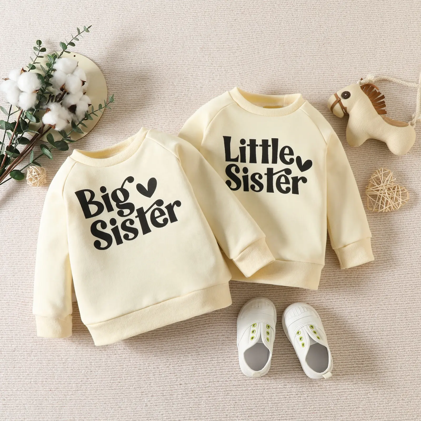 wholesale toddler girls tops t-shirts with logo oatmeal blouse with long sleeve sister t shirts for teen girls