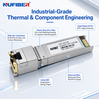 Modul Transceiver Serat Optik 10G SFP+ RJ45 100m/30m/80m untuk Pengkabelan Lantai Gedung, Lemari, Kampus, Jaringan Ethernet
