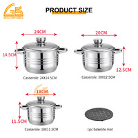 Casseroles de cuisine bon marché cuisson chinoise multifonction ensembles de casseroles antiadhésives en acier inoxydable pour la cuisson
