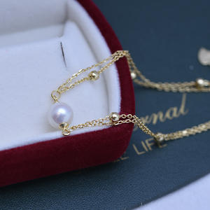 Bracelet en perles Zhuji Danshui pour femmes, 7-8 mm, forte luminosité, presque sans défaut, argent S925, double rangée, colliers superposés tendance - Product Image 3