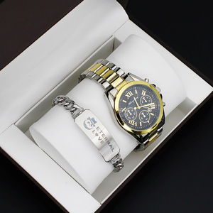 Stainless Steel Wristband Lover's Quartz <strong>Watch</strong> <strong>Set</strong> Gift Box Montres Fashion Couples Wristwatch - Product Image 2