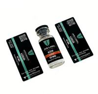 Étiquettes de peptides de marque premium, autocollants en vinyle, vernis UV localisé, estampage à chaud en feuille d'or holographique, flacon en verre