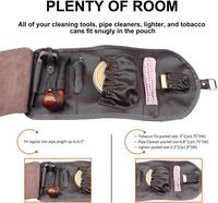 Étui de luxe classique en cuir personnalisé pour tabac, pochette à pipe, organiseur d'outils pour pipe, étui porte-briquet de poche
