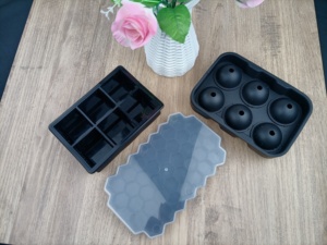 3-gói lớn Silicone <span class=keywords><strong>Ice</strong></span> Cube khay với vuông tổ ong thiết kế tái sử dụng Whiskey bao gồm và <span class=keywords><strong>Ice</strong></span> <span class=keywords><strong>Cream</strong></span> Maker công cụ - Product Image 2