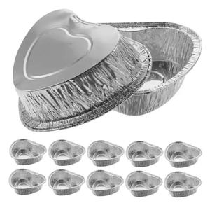 Contenedor desechable de papel de aluminio en forma de corazón para tartaletas, bandejas de papel de aluminio para hornear, suministros de grado alimenticio, bandeja para tartaletas de huevo - Product Image 6