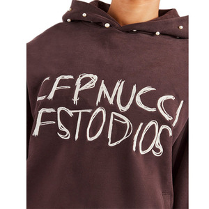 <span class=keywords><strong>Felpa</strong></span> con <span class=keywords><strong>cappuccio</strong></span> da <span class=keywords><strong>donna</strong></span> personalizzata con ricami firmati e perle in maglia stile Casual per il Logo frontale con <span class=keywords><strong>cappuccio</strong></span> della stagione autunnale - Product Image 4