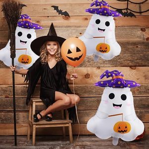 Globo de Aluminio Metálico con Diseño de Fantasma de Halloween con Sombrero de Bruja, Globo de Fiesta para Niños, Decoración para el Día de los Muertos - Product Image 4