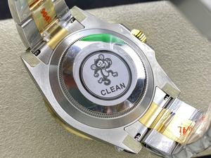 Mecánico de alta calidad resistente al agua 40mm CleanF 904l acero 3135 movimiento dos tonos oro azul cerámica buceo Hulk reloj - Product Image 4