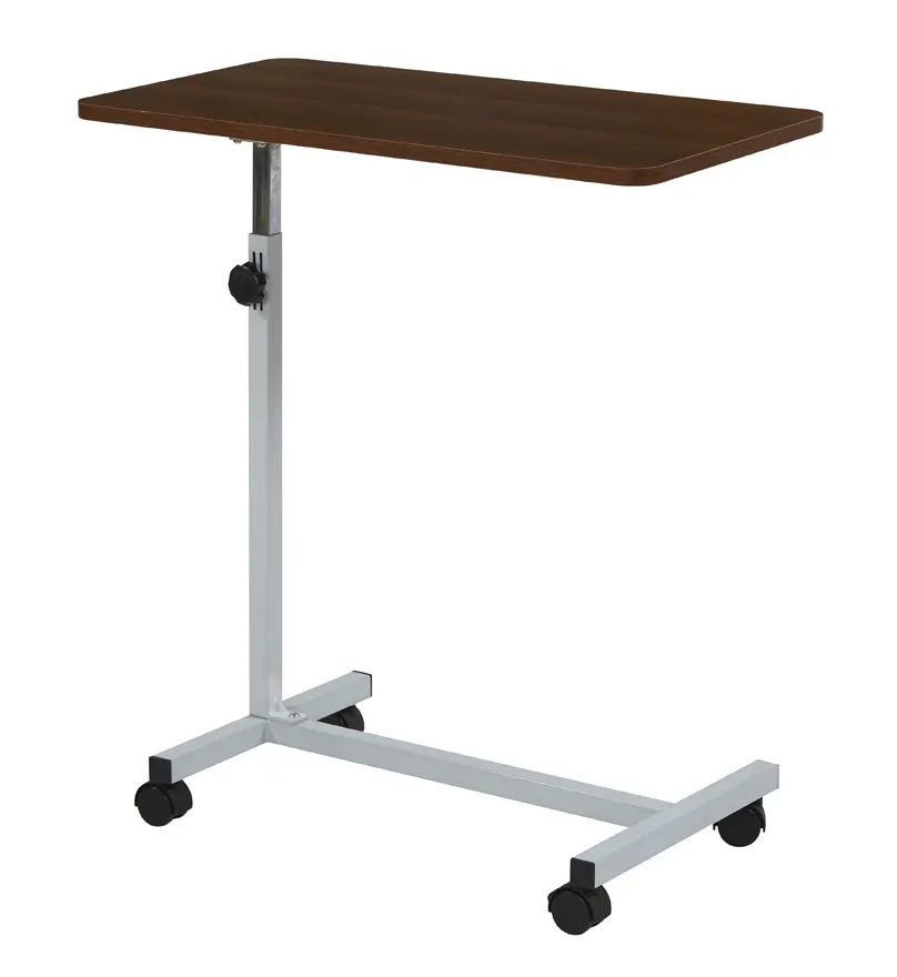 लॉक करने योग्य पहियों के साथ ओवर बेड टेबल साइड रोलिंग टेबल, मेडिकल पोर्टेबल नोटबुक लैपटॉप डेस्क 3 समायोजन स्तर