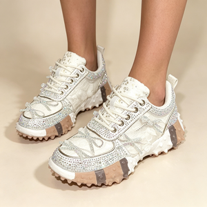Zapatillas <span class=keywords><strong>Deportivas</strong></span> de Plataforma con Lazo y Pedrería para <span class=keywords><strong>Mujer</strong></span>, Zapatos Casuales Brillantes para Caminar - Product Image 2
