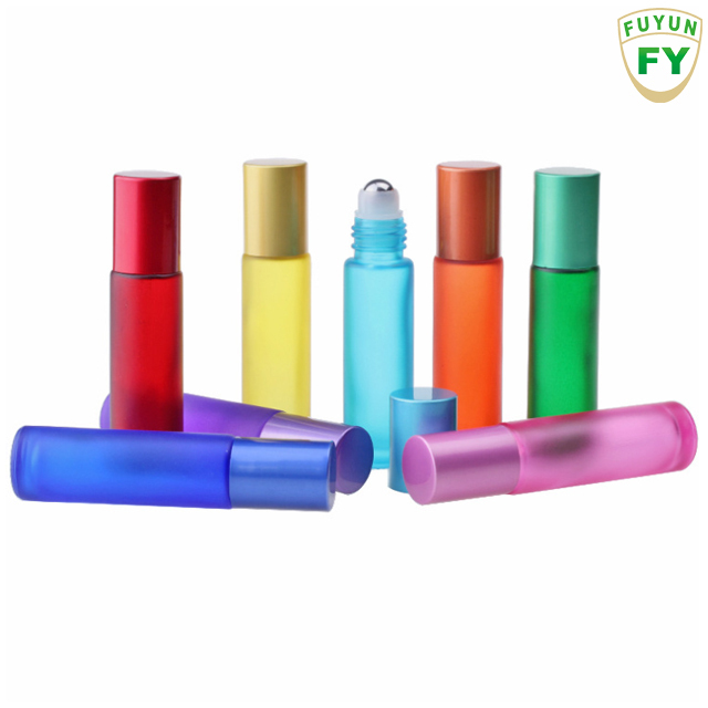 Coloré 10ml Givré bouteille de Rouleau D'huile Essentielle Bouteilles En Verre De Parfum Rouleau Sur Bouteille
