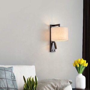 Couverture en tissu intérieur chevet Led applique murale E27 AC220V <span class=keywords><strong>chambre</strong></span> moderne mur monté lecture appliques murales pour la maison - Product Image 5