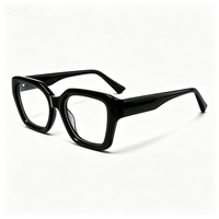 Monture de lunettes rectangulaire tendance en acétate, faite à la main, épaisse, carrée, pour lunettes optiques, avec logo personnalisé