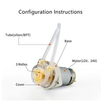 Pompe péristaltique JIHPUMP DC 12V 24V, petite, mini, micro, pour produits alimentaires, médicaux, miel, savon, eau, liquides, prix OEM